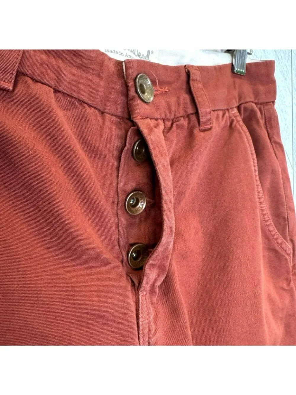 The West Is Dead Chino Pants Mens Size 30x32 Slim Straight Rust 100% Cotton - Picture 3 of 9
